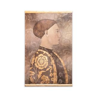 Painted Canvas, Renaissance man portrait, contemporary work