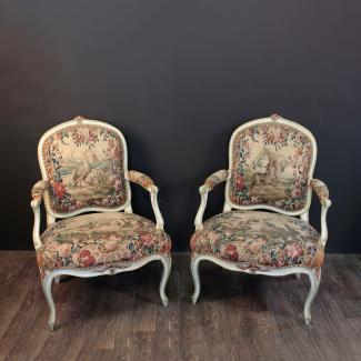 A pair of fauteuils à la Reine