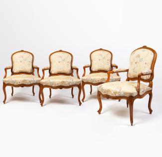 4 Louis XV period armchairs