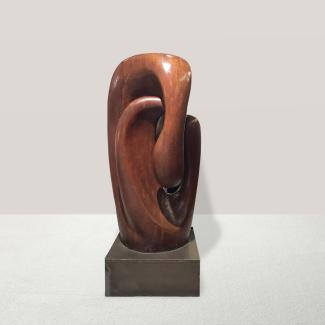 walnut sculpture, abstract art