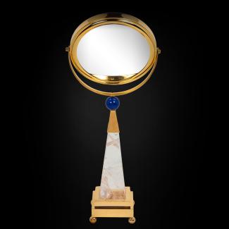 Gilded brass and lapis lazuli mirror
