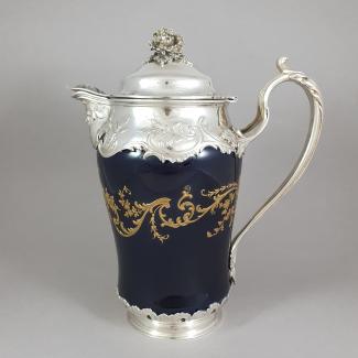 Porcelain and solid silver coffee pot