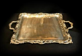 Silver plated tray, stamped SFAM, 19th century, FleaMarket