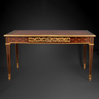 Large desk Louis XVI style in the manner of Leuleu