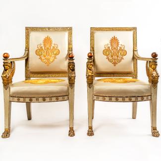 Pair of Napoleon 1st armchairs