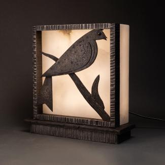Pigeon, Art Deco light sculpture 