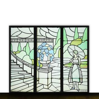 Art deco stained glass window by Jules Largillier