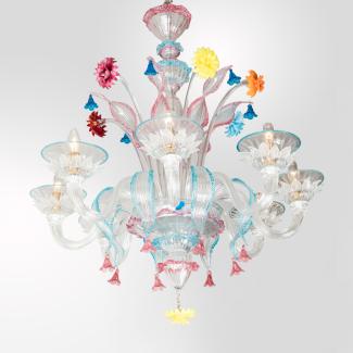 Pair of Murano chandelier Pastoral by Pauly and C