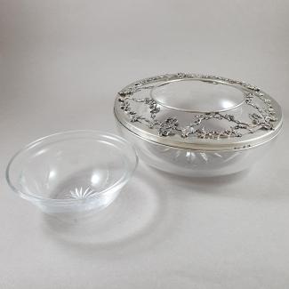 Crystal and Sterling Silver Caviar Cup
