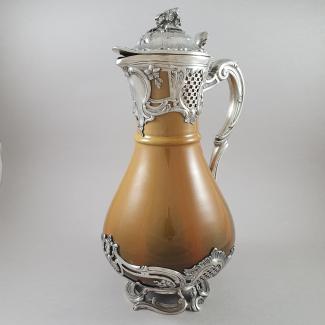 Ceramic And Sterling Silver Ewer