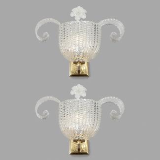 Pair of sconces in Murano glass, 1940
