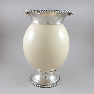 Sterling Silver and ostrich Egg vase 