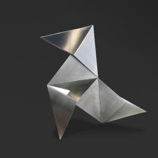 Origami sculpture in folded metal, © Flea Market Paris