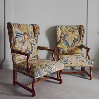 Pair of large Louis XIII armchairs