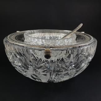 Sterling Silver and Crystal Caviar Bowl