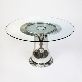 Dinner table created with a French military aircraft
