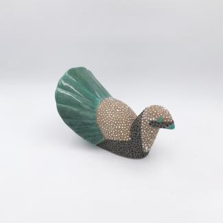 Stylized Art Deco guinea fowl in decorated terracotta attributed to Paule Petijean