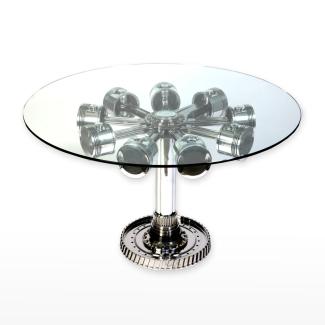 Dinner table created with Cyclone Star engine Pistons 9