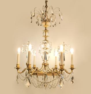 Bronze and Crystal chandelier from France with Flea Market Paris