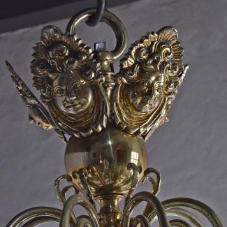 Masks of the Large Dutch bronze chandelier