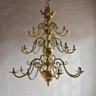 Large Dutch bronze chandelier