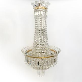 Baccarat crystal and gilt bronze chandelier