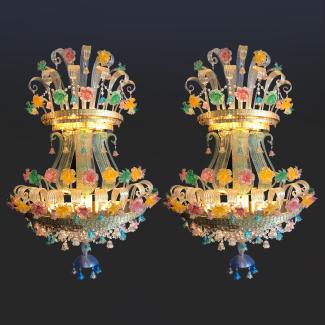 Pair of Murano sconces by Fratelli Toso