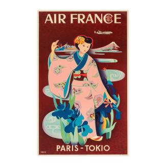 Poster by Tabuchi for Air France – Paris-Tokio, 1952