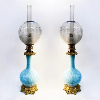 Pair of blue lamps, Napoleon III