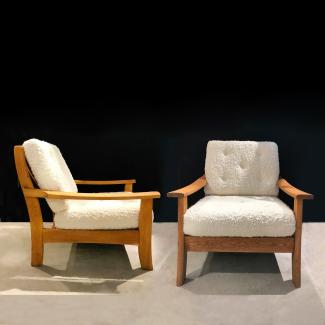 Pair of armchairs in the style of Chambon
