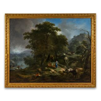 Painting attributed to Christian Wilhelm Ernst Dietrich - La Pastorale huile sur toile vers 1765