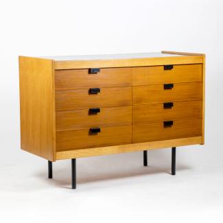 Ash chest of drawers attributed to Alain Richard for Charron Group 4.