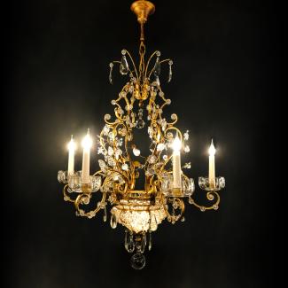 Cage chandelier with beaded basket by Banci House