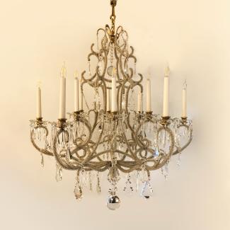 Italian chandelier with fully beaded structure