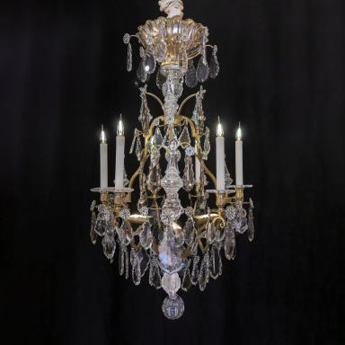 Baccarat signed, French Louis XV Style, Gilt-Bronze and Crystal Chandelier