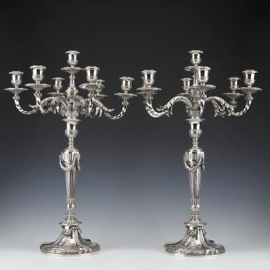 Odiot Paris, Important pair of candelabra in solid silver