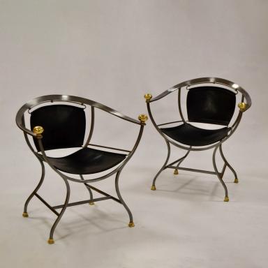 Pair of armchairs by Alberto Orlandi, Pompei model