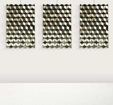 A set of cubic mirrors in the Vasarely style
