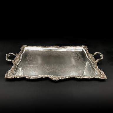 Louis XV style silver plated tray