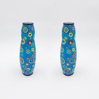 Pair of vases Millefiori for Primavera 