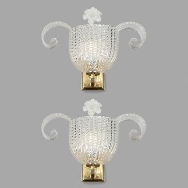 Pair of sconces in Murano glass, 1940