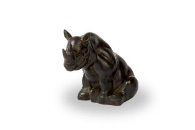 galerie tiago japanese bronze sculpture rhinoceros