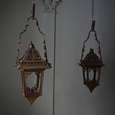 Pair of sheet metal lanterns