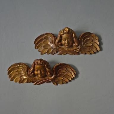 Pair of gilded wood angels