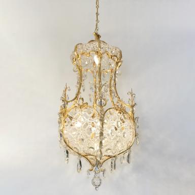 Large Louis XVI style basket chandelier