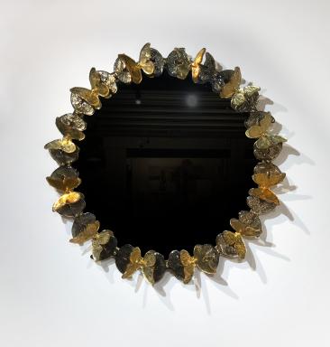 Butterfly mirror in Murano glass