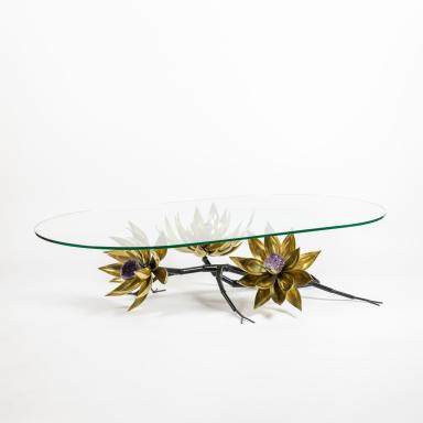 Bronze table attributed to Willy Daro, 1970
