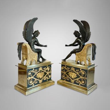 Pair of andirons from the First Empire period