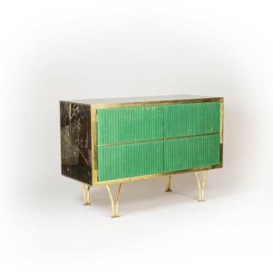 Gilded brass and glass sideboard, 1970s