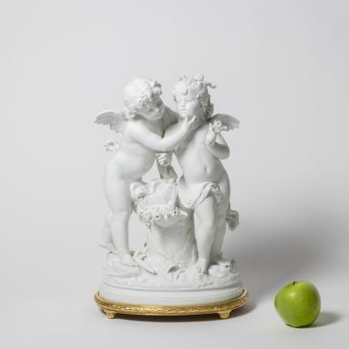 Group of cherubs in biscuit porcelain by Hippolyte Moreaucirca 1880